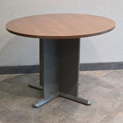 Make Me An Offer! Round Wood Grain Office Breakroom Table