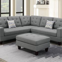 Brand New Sectional With Ottoman