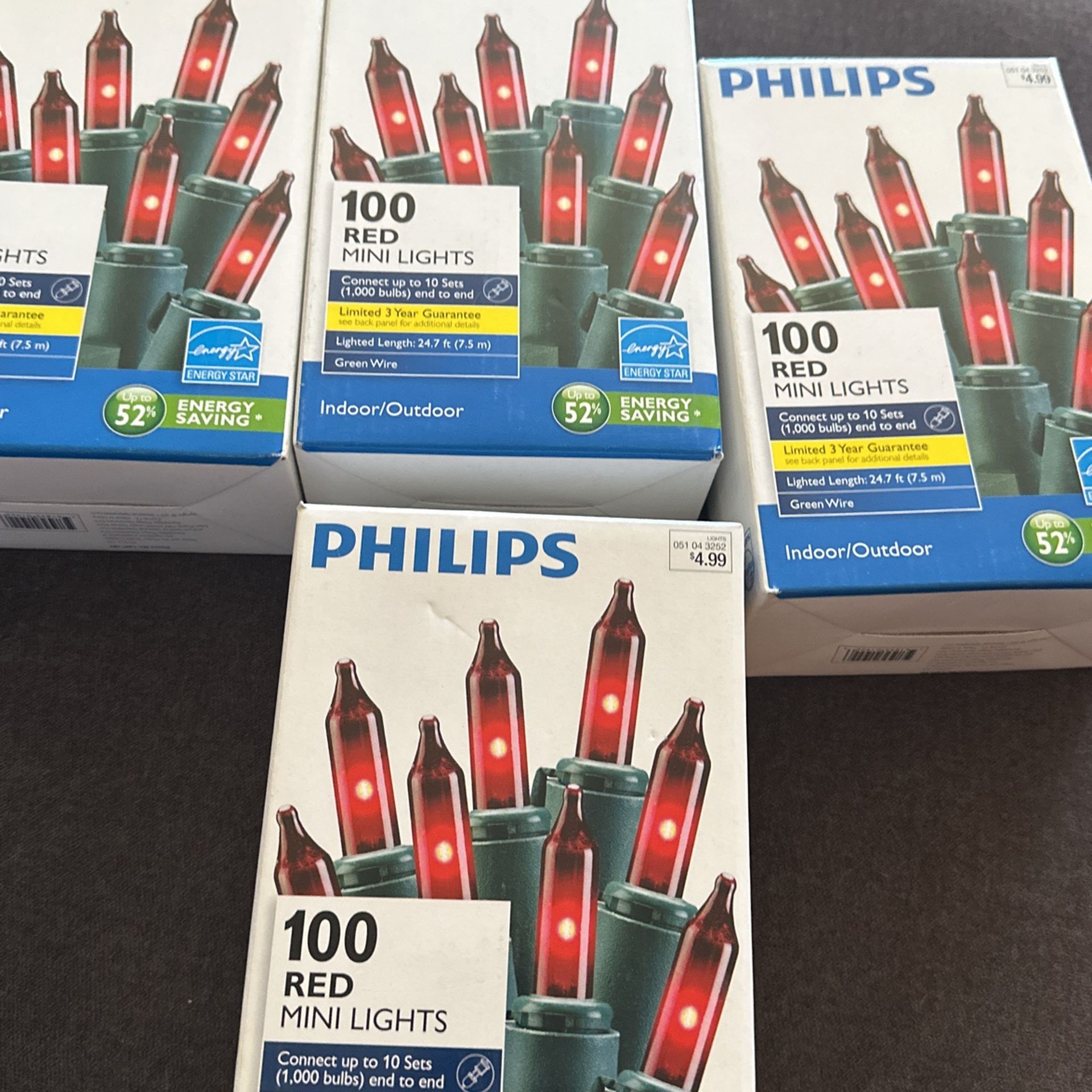 4 Boxes Red Mini Lights