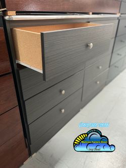Grey eight drawer dresser compressed with rails new cajonera Comoda