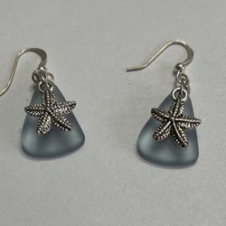 Starfish Or Star Sea Glass Earrings 