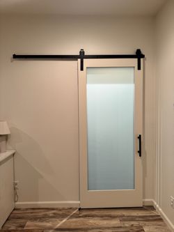 Barn door and track system