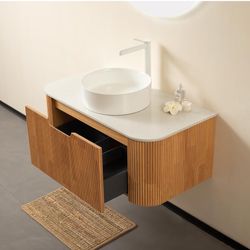 White Round Ceramic Sink Bathroom Vanity Sink 