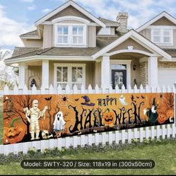 Halloween Fence Backdrop Banner 