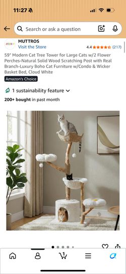 59" Muttros Modern Cat Tower New Sealed
