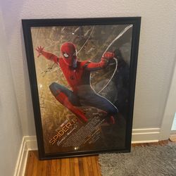 Spiderman Signed Framed Picture Poster Tom Holland
