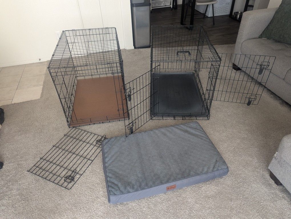 Medium Kennels and Dog Bed
