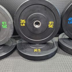 Olympic Bumper Weight Plates Full Set For Olympic Barbell 