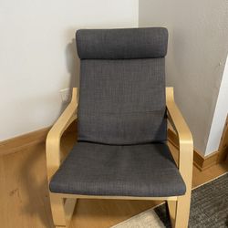 IKEA POÄNG Rocking chair birch veneer Skiftebo dark gray