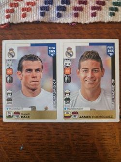 Panini FIFA 365 Real Madrid Sticker - Bale & Rodriguez