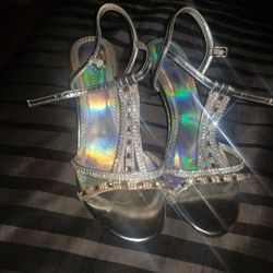 Silver Heels For Prom Or Wedding 