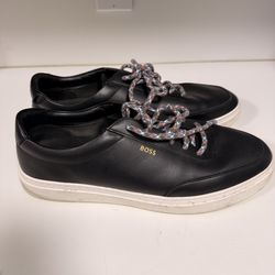 Hugo Boss Kieran_Tenn_AL Men's Leather Trainers Sneakers Lace-Up Shoes Size 13