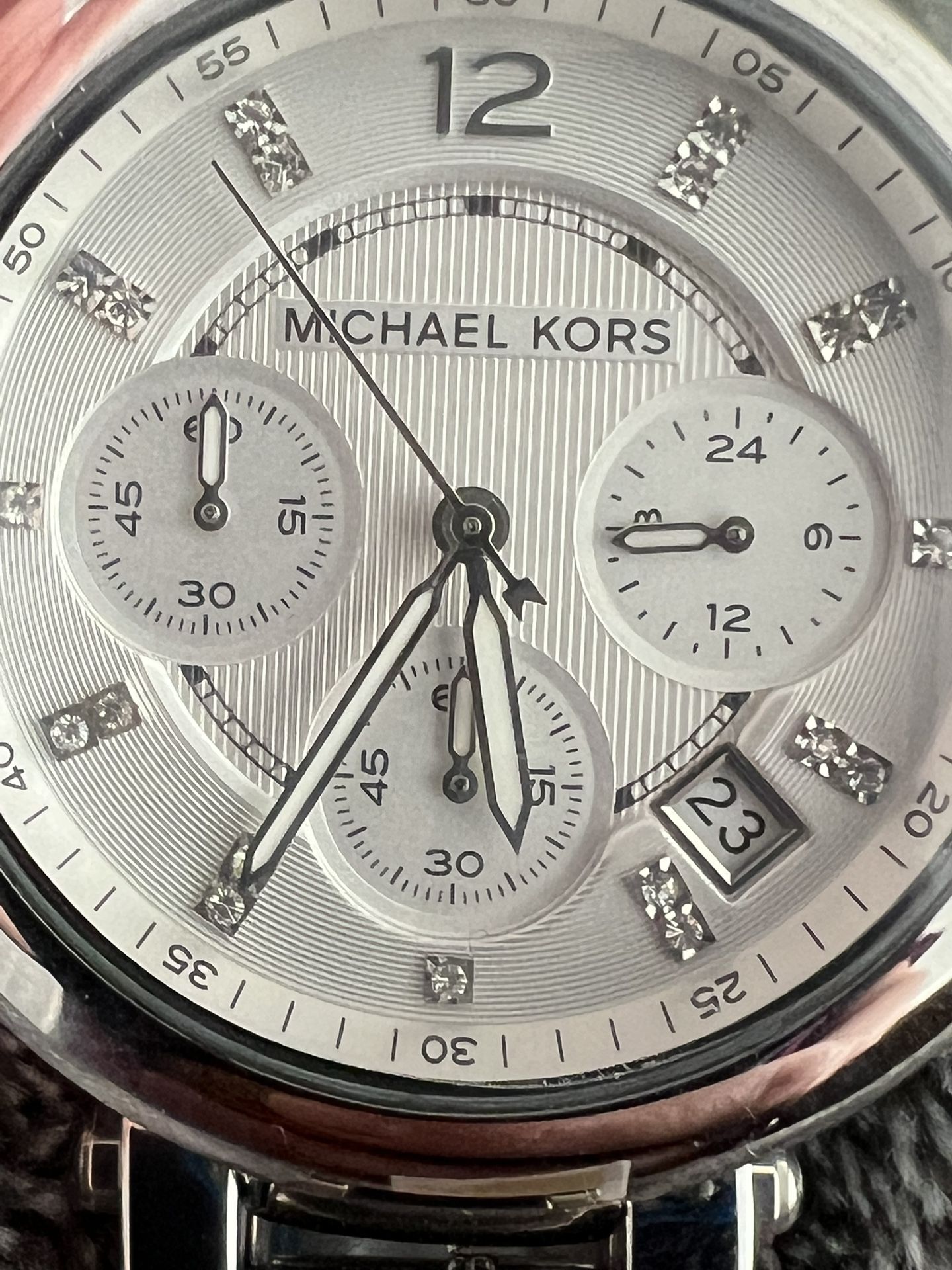 Michael Kors Women's Glitz Stainless Steel Bracelet Chronograph Watch