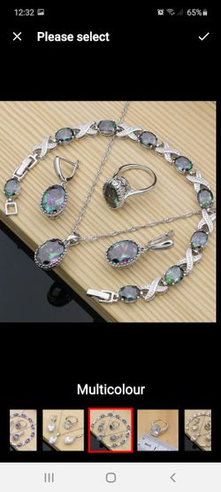 Silver plated set ring size 8