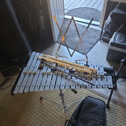 Ludwig Xylophone With Case, Stand, Sticks And Music Sheet Holder.
