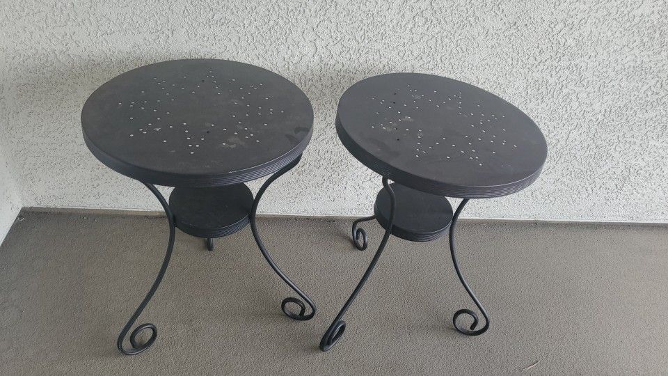 Black Metal Side table - 2 Tables 