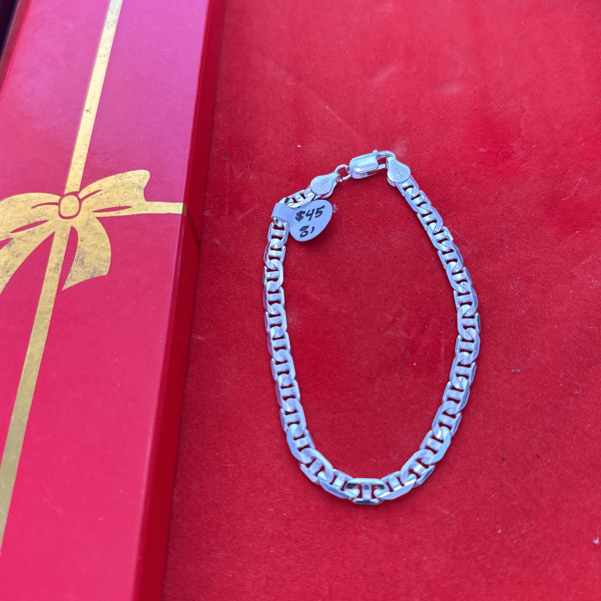 .925 Silver Bracelet Made In Italy