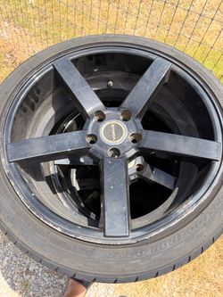 Black 5-Spoke Alloy Wheel with Tire 225/40R18 Volkswagen