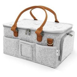 NEW Baby Diaper Caddy Organizer with Lid | Nursery Storage Basket | Baby Shower Gift