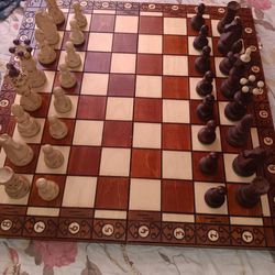 Wooden Chess Borad With Original Pieces 