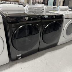 New Black Washer Dryer Set 1 Year Warranty 