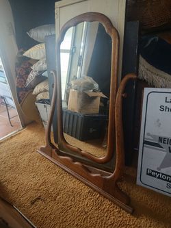 Oak top mirror