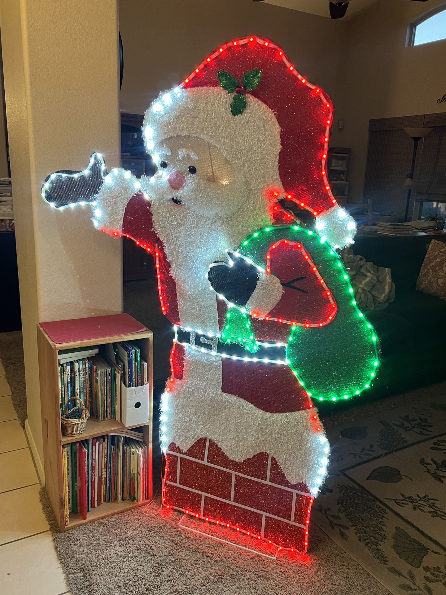 5.5’ Twinkling Santa Decoration