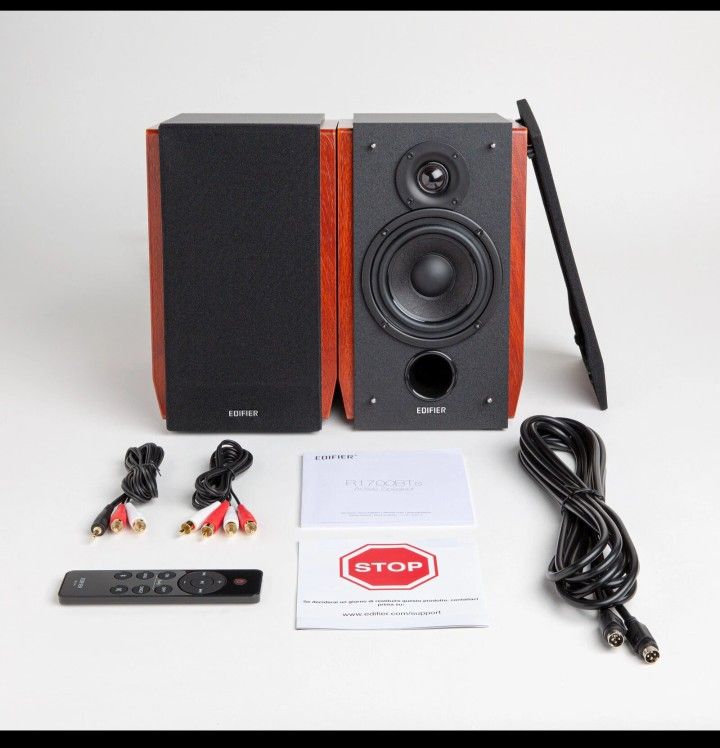 Edifier R1700BT Bluetooth Bookshelf Speakers Powered Speakers 2.0 Setup Brown