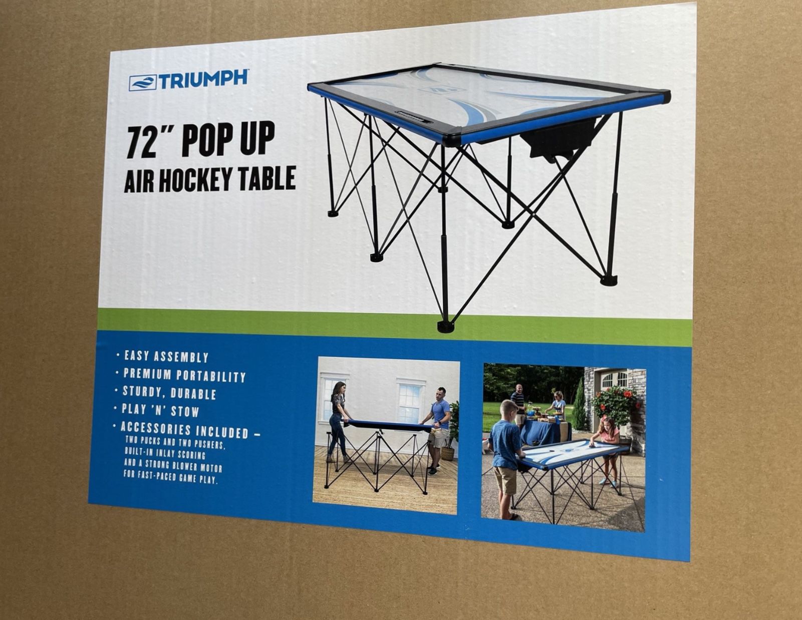 New  Triumph 72” Pop Up Air Hockey Table 