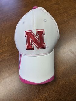 Adidas Nebraska Cornhuskers White & Pink Baseball Cap