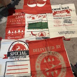 Santa Canvas Gift Bags