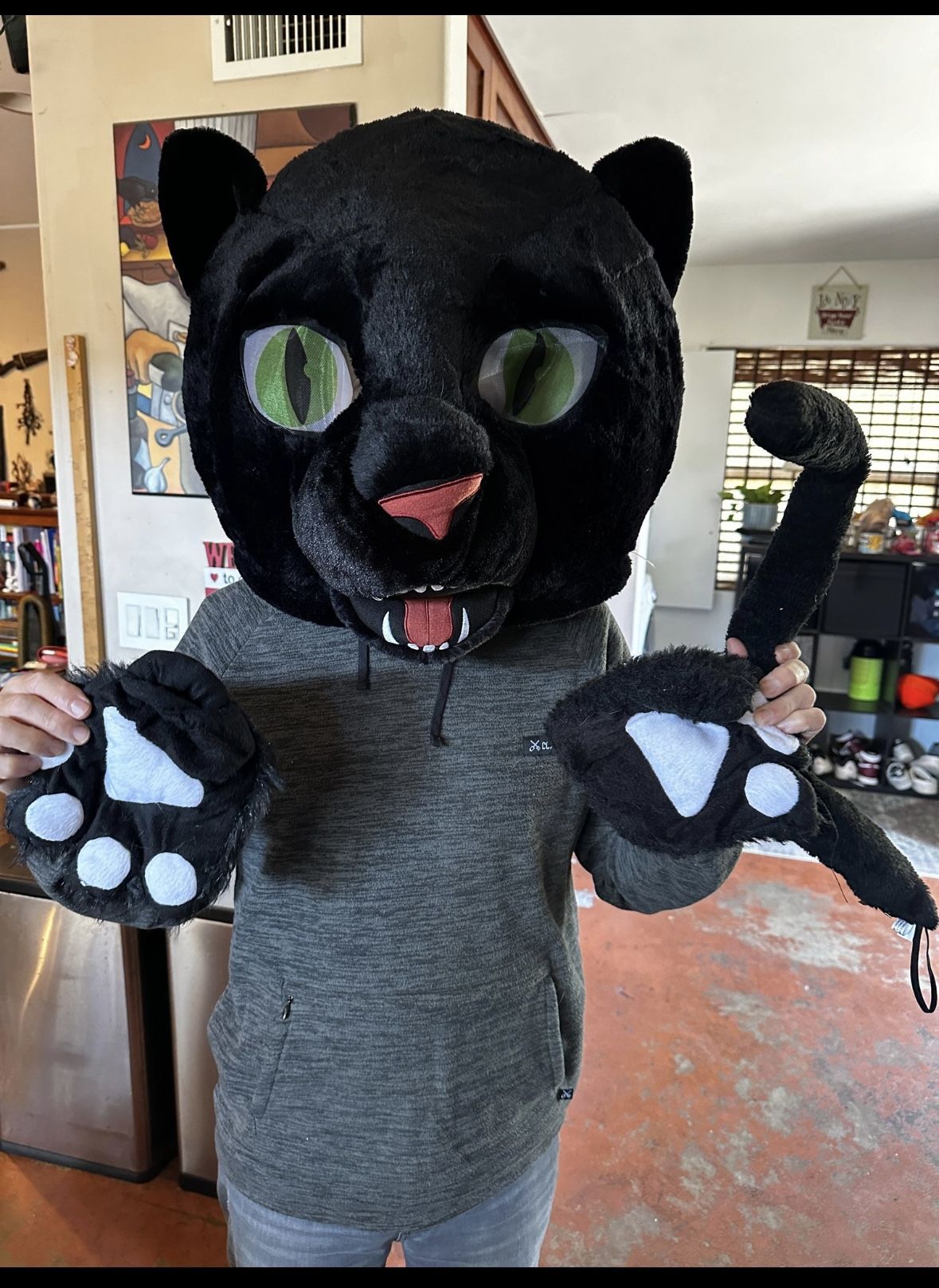 Halloween Costume Jaguar Head, Paws, Tail