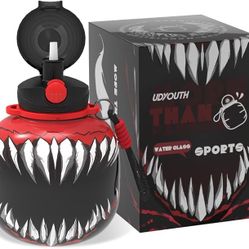 27oz Stainless Steel Insulated Water Bottle with Straw & Shoulder Strap - Venom Print