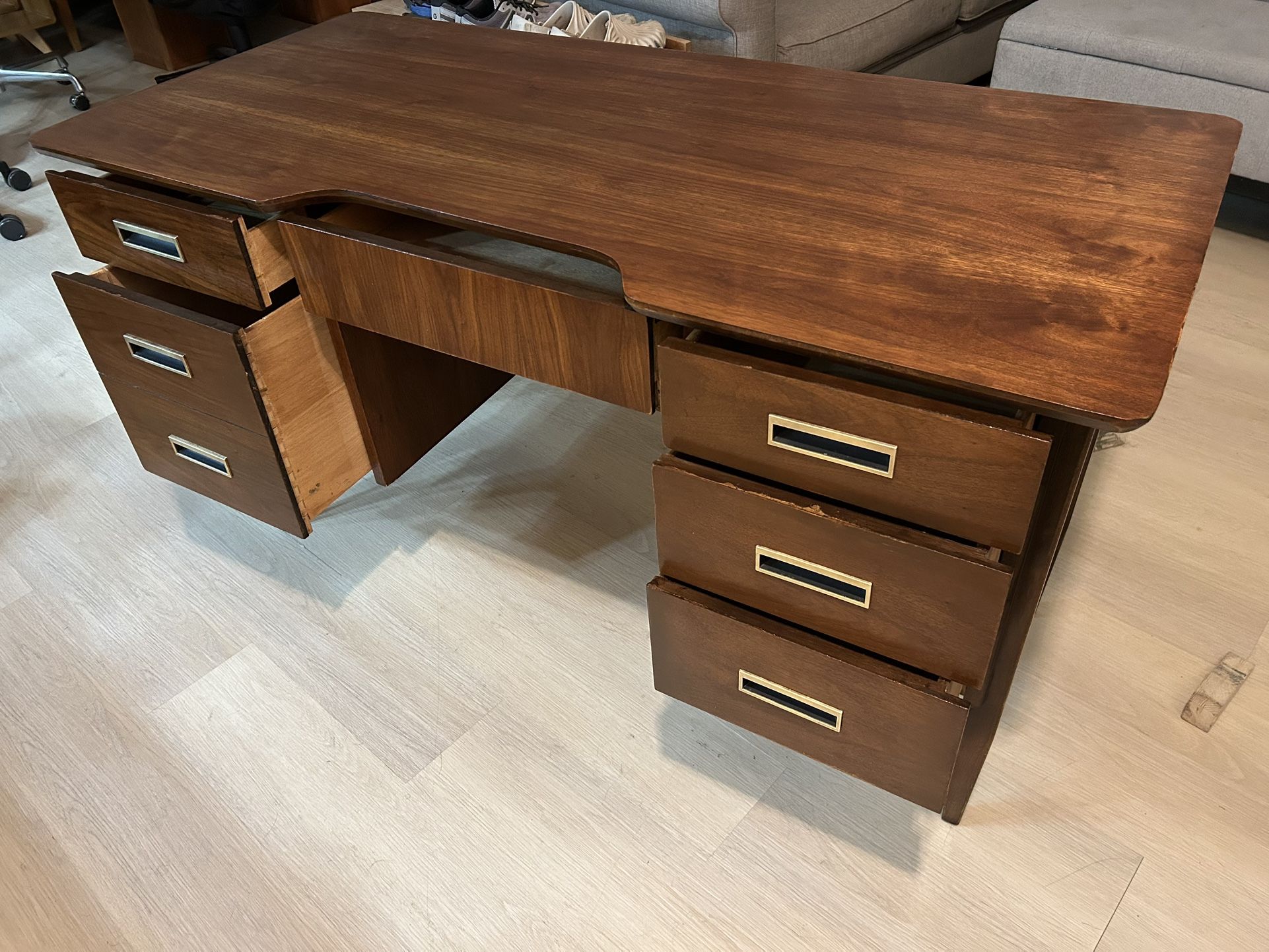 ON SALE Until 12/25! Vintage Mid Century Modern Walnut Desk