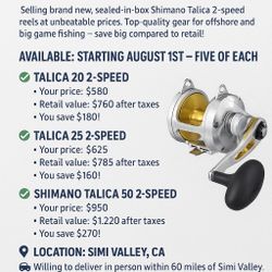 Shimano Talica 20s 1st Gen NIB