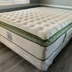 Queen Organic Elite Superior Hybrid Cool Gel Memory Foam Pillow Top 14inch Mattress!