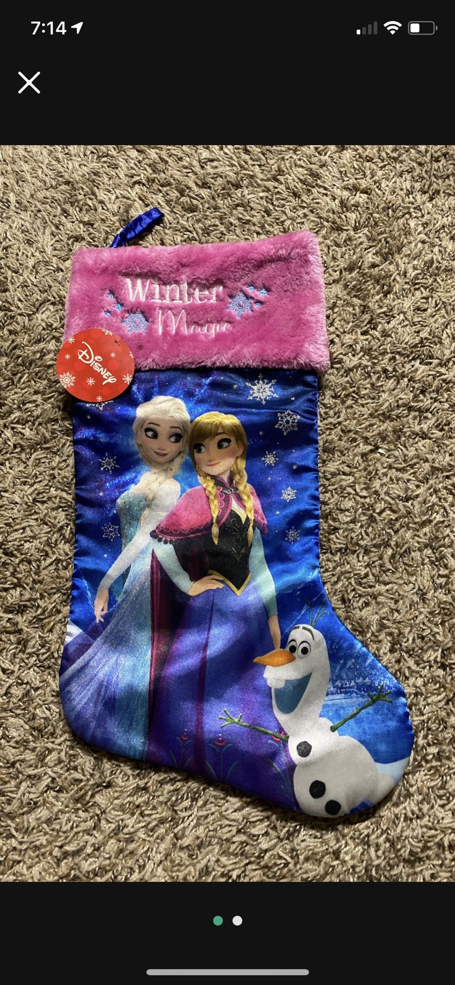Frozen Christmas Stocking Elsa Anna Disney Disneyland