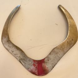 Vintage silver and brass toned metal modernist choker