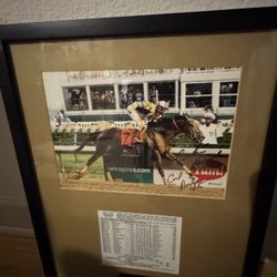 2007 Kentucky Derby Framed Signed Photo + Official Race Chart (Street Sense)
