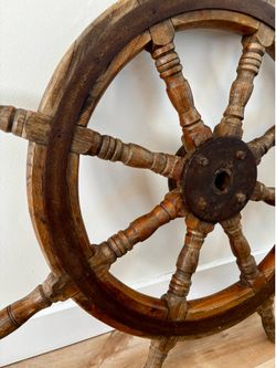 Antique Eight Spoke Hardwood and Iron Ship’s Captain’s Wheel