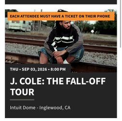 2x Jcole tickets Inglewood ,Ca
