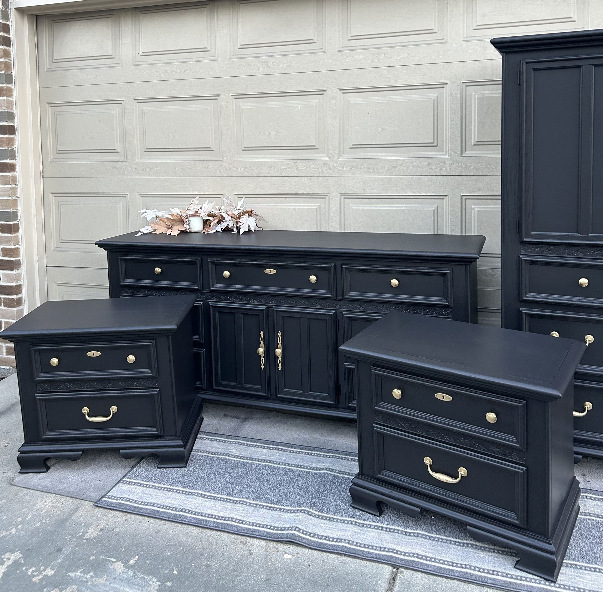 Weekend Sale✨Beautiful Black Stanley 4Piece Bedroom Set