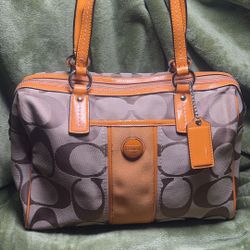 Coach Signature Print Satchel