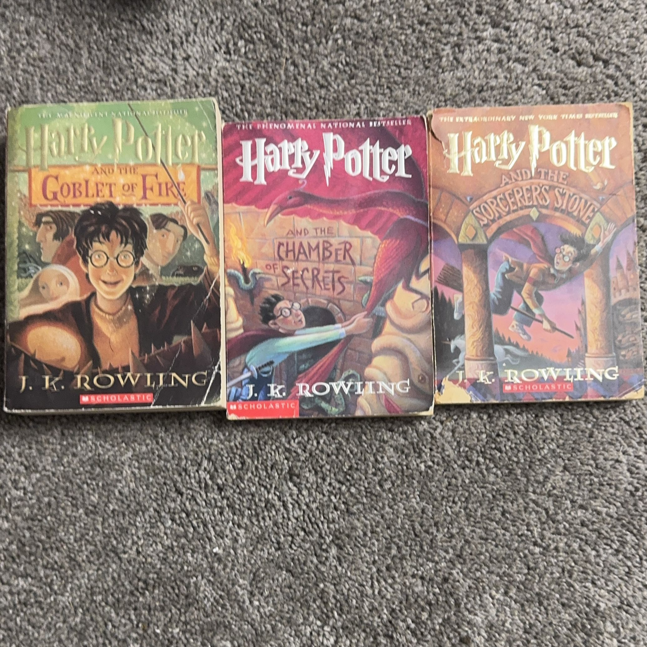 3 Harry Potter Paperback Books by Rowling