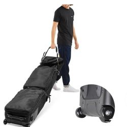 Bolsa de snowboard de gran tamaño con ruedas - Bolsas de esquí para viajes aéreos, longitud ajustable hasta 68 .7in-