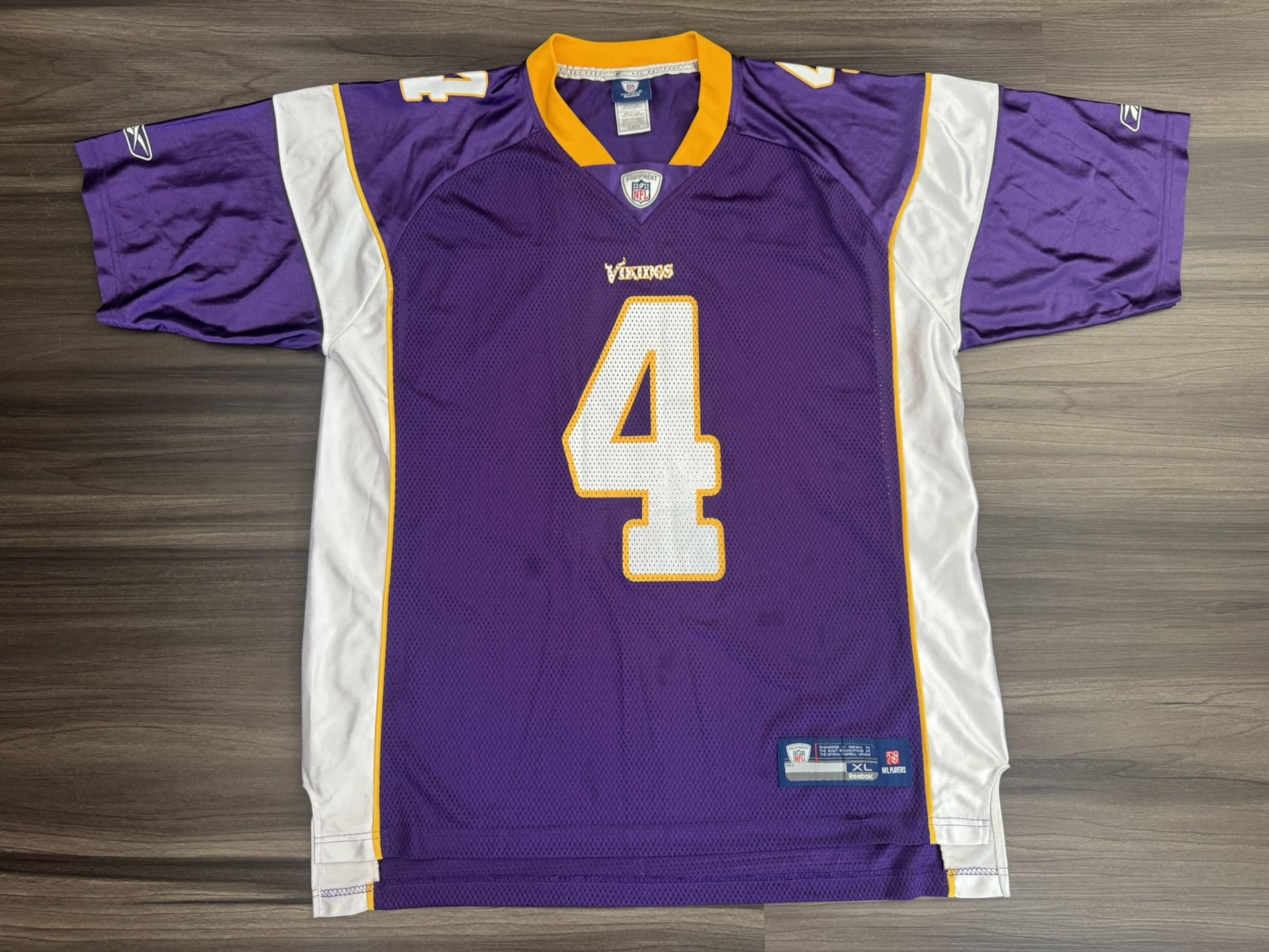 Reebok Minnesota Vikings Brett Favre NFL On Field Equipment Home Jersey Men’s XL 