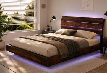 🛏️ King Size Storage Bed with LED Lights – Brand New