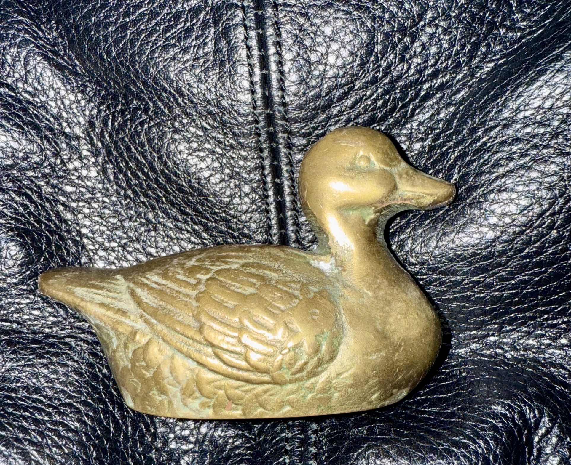 Vintage Brass Duck. Home decor / paper weight
