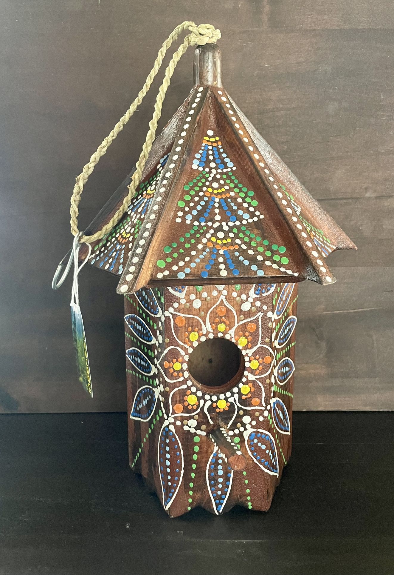 Hand Painted Decorative Wood Birdhouse