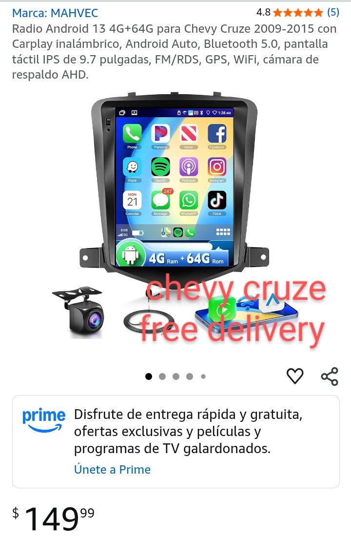 NEW unopened CARPLAY CAR STEREO chevy cruze NUEVO estereo radio para carro